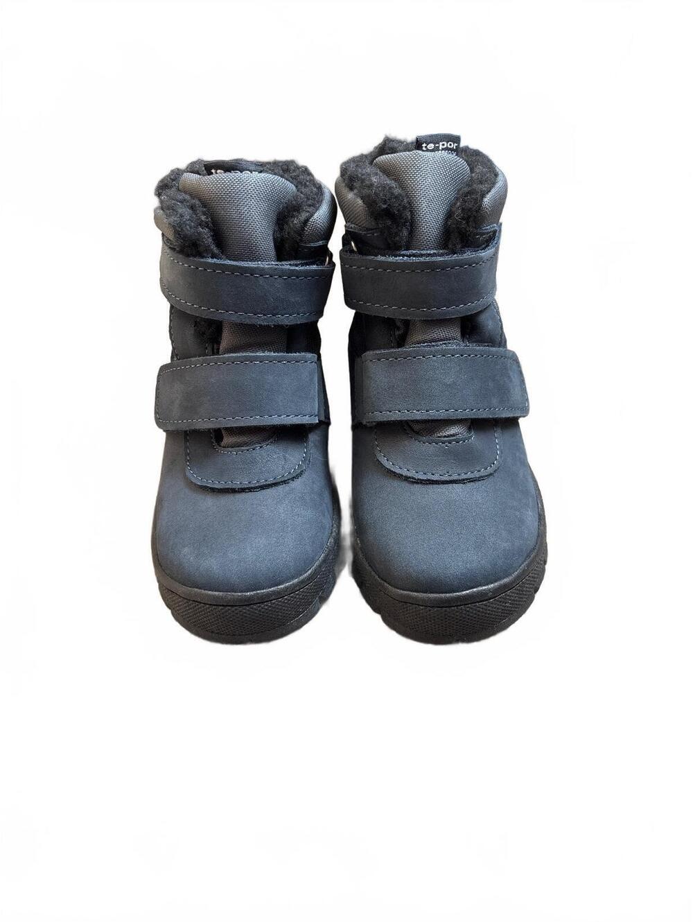 Mazurek Kids Navy Blue Nubuck Leather Winter Boots Size EU 27 US 10 Straps Cozy - Picture 1 of 5
